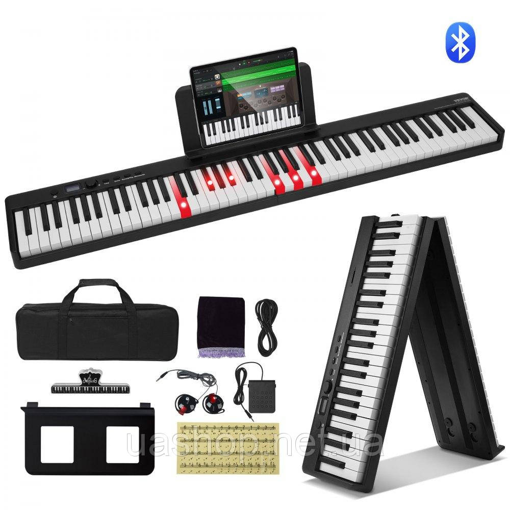 Vevor 316260 88 Keys Цифрове піаніно Електропіаніно Складне піаніно Bluetooth MIDI Чорне
