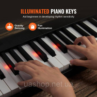 VEVOR 88 Keys Цифрове піаніно Електропіаніно Складне піаніно Bluetooth MIDI Чорне 305244 VEVOR 88 Keys Цифрове піаніно Електропіаніно Складне піаніно Bluetooth MIDI Чорне 305244