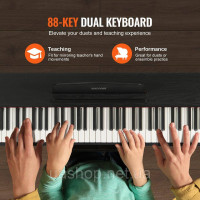 Vevor 316286 88 Key Digital Piano Електропіаніно подвійна клавіатура 1317x320x785 мм
