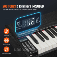Vevor 316286 88 Key Digital Piano Електропіаніно подвійна клавіатура 1317x320x785 мм