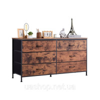 Vevor 315137 Комод з 6 ящиками Тумба під телевізор Rustic Brown