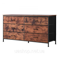 Vevor 315137 Комод з 6 ящиками Тумба під телевізор Rustic Brown Vevor 315137 Комод з 6 ящиками Тумба під телевізор Rustic Brown