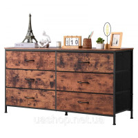 Vevor 315137 Комод з 6 ящиками Тумба під телевізор Rustic Brown Vevor 315137 Комод з 6 ящиками Тумба під телевізор Rustic Brown
