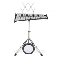 Vevor 316269 Glockenspiel Xylophone 32 Tones Bell Set Molets Stand and Practice Pad