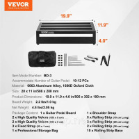 Vevor 316276 Педаль для гітари, 508 x 280 мм, алюмінієвий сплав, 1 кг, педаль для гітарних ефектів, з сумкою для перенесення, Vevor 316276 Педаль для гітари, 508 x 280 мм, алюмінієвий сплав, 1 кг, педаль для гітарних ефектів, з сумкою для перенесення,