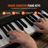 Vevor 316281 88 key цифрове піаніно електропіаніно складна клавіатура Bluetooth MIDI з підставкою