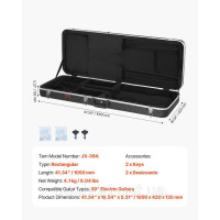 Vevor 316284 Чохол для гітари Hard Shell Case для електрогітари ABS 105см, що закривається