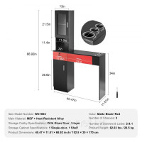 Vevor 315175 Салонна станція, настінна, перукарська станція для перукарів, комплект меблів для салонів краси, 1 шафа для