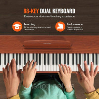Vevor 316285 88 Key Digital Piano Електропіаніно Подвійна клавіатура Стійка на чотирьох ніжках