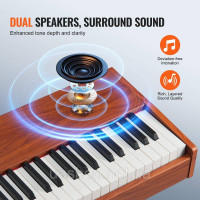Vevor 316285 88 Key Digital Piano Електропіаніно Подвійна клавіатура Стійка на чотирьох ніжках