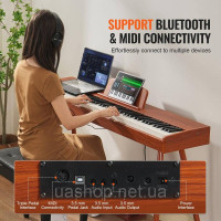 Vevor 316285 88 Key Digital Piano Електропіаніно Подвійна клавіатура Стійка на чотирьох ніжках