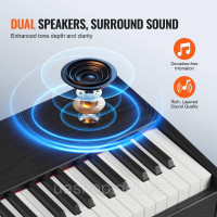 Vevor 316286 88 Key Digital Piano Електропіаніно подвійна клавіатура 1317x320x785 мм