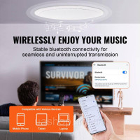 Vevor 316343 17cm Bluetooth вбудована колонка стельова колонка 150W
