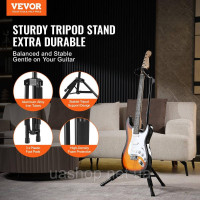 Vevor 316344 Стійка для гітари Складна стійка для гітари 900-1200мм з регулюванням висоти Vevor 316344 Стійка для гітари Складна стійка для гітари 900-1200мм з регулюванням висоти