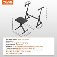 Vevor 316346 Набір для клавіатури Стійка для клавіатури Стійка для клавіатури Z-подібної форми Q195 сталь Тримач клавіатури