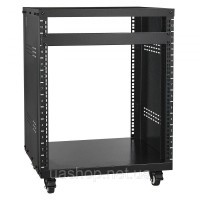 Vevor 316350 Стійка 12U AV Rack, вантажопідйомність 500 фунтів, мережева стереостійка для студії звукозапису з роликами, що