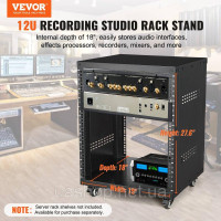 Vevor 316350 Стійка 12U AV Rack, вантажопідйомність 500 фунтів, мережева стереостійка для студії звукозапису з роликами, що Vevor 316350 Стійка 12U AV Rack, вантажопідйомність 500 фунтів, мережева стереостійка для студії звукозапису з роликами, що