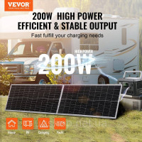 Vevor 316368 Сонячна панель 200 Вт Комплект з 2 монокристалічних сонячних модулів 12В плюс контролер заряду 16,66А Сонячна система