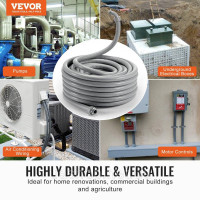 Vevor 316380 30,5м ПВХ гофрований шланг гнучкий шланг гофрована труба ізоляція захист труби 12,7мм