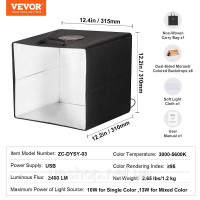 Vevor 316388 Фотобокс фотостудійний світлодіодний світлодіодний бокс для професійної фотографії 31,5х31х31см Vevor 316388 Фотобокс фотостудійний світлодіодний світлодіодний бокс для професійної фотографії 31,5х31х31см