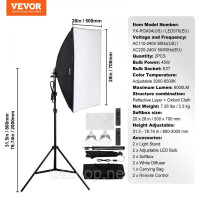 Vevor 316398 Набір софтбоксу для фотостудії 50x70см 45W 3000-6500K LED лампочки для зйомки