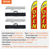 Vevor 315227 пляжний прапор рекламний банер прапор бізнес рекламний флагштоки 498,5 см Vevor 315227 пляжний прапор рекламний банер прапор бізнес рекламний флагштоки 498,5 см