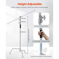 Vevor 316405 C-Stand Lamp Stand макс. висота 330 см підставка для фотосвітла з нержавіючої сталі