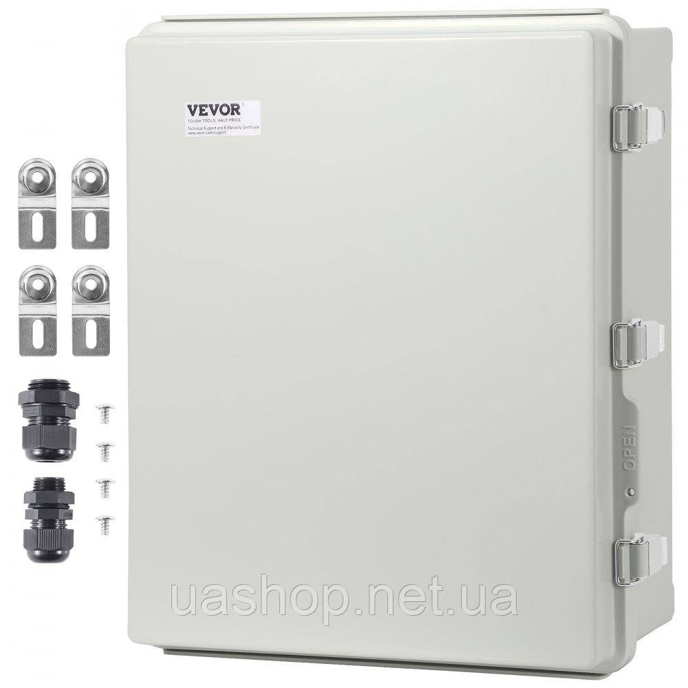 Vevor 316460 Розподільна коробка 530 x 430 x 200 мм, електрична коробка з ABS-пластику з відкидною кришкою, застібка з нержавіючої