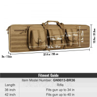 Vevor 315281 Rifle Bag 36-дюймова тактична подвійна сумка для 2 гвинтівок та 2 пістолетів