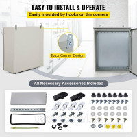 Vevor 316468 Розподільна коробка 60x60x30см NEMA 4 в зовнішньому корпусі IP65 водонепроникна і пилонепроникна розподільна коробка Vevor 316468 Розподільна коробка 60x60x30см NEMA 4 в зовнішньому корпусі IP65 водонепроникна і пилонепроникна розподільна коробка