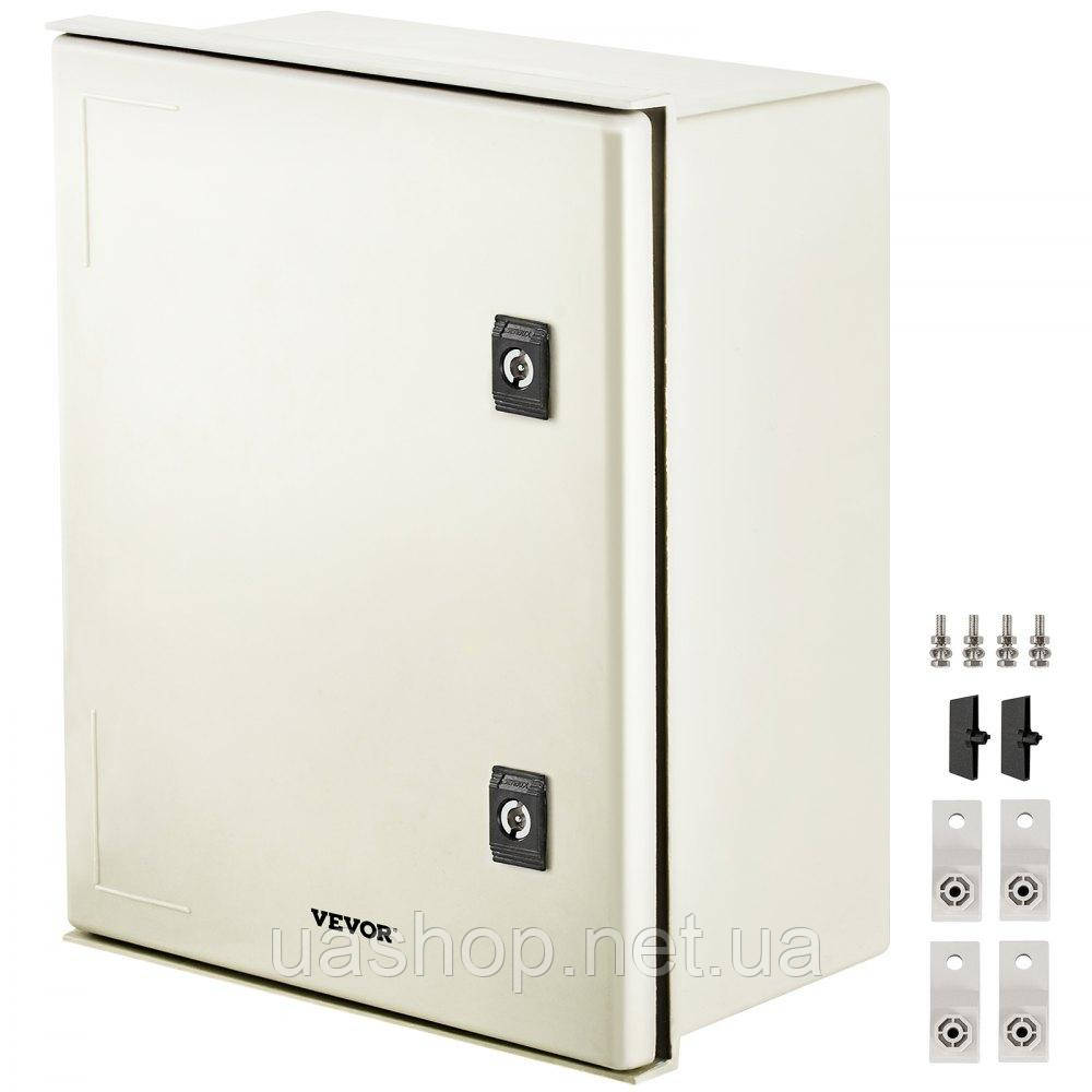 Vevor 316479 Корпус зі скловолокна NEMA, 40 x 30 x 20 см. Розподільча шафа зі скловолокна NEMA 3X, водонепроникність і