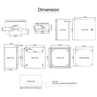 Vevor 316473 Корпус Nema-Steel, 30x30x20 см Nema 4x Steel Switching Box, IP66 Вода та пилозахисна, електрична коробка з'єднання