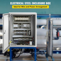 Vevor 316474 Розподільна шафа NEMA промисловий корпус, 50 x 40 x 25 см Сталева розподільна шафа NEMA 4X, водонепроникна та Vevor 316474 Розподільна шафа NEMA промисловий корпус, 50 x 40 x 25 см Сталева розподільна шафа NEMA 4X, водонепроникна та
