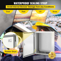 Vevor 316474 Розподільна шафа NEMA промисловий корпус, 50 x 40 x 25 см Сталева розподільна шафа NEMA 4X, водонепроникна та Vevor 316474 Розподільна шафа NEMA промисловий корпус, 50 x 40 x 25 см Сталева розподільна шафа NEMA 4X, водонепроникна та