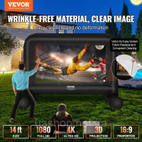 Vevor 315314 Надувний проекційний ПВХ екран для проектора 215,9 см 1080P, 4K, 3D, HDR Зовнішній внутрішній портативний проектор Vevor 315314 Надувний проекційний ПВХ екран для проектора 215,9 см 1080P, 4K, 3D, HDR Зовнішній внутрішній портативний проектор