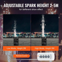 Vevor 316502 Spark Machine 700 Вт Піротехнічна машина Алюмінієвий сплав Контролер DMX Регульований 2-5 м Cold Spark Machine 7 хв