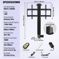 Vevor 315324 Стійка для телевізора для LCD LED плазмових телевізорів, автоматична стійка для телевізора, підйомник для телевізора, Vevor 315324 Стійка для телевізора для LCD LED плазмових телевізорів, автоматична стійка для телевізора, підйомник для телевізора,