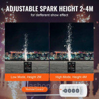 Vevor 316503 Spark Machine 500 Вт Піротехнічна машина Алюмінієвий сплав Контролер DMX Регульований 2-4 м Cold Spark Machine 7 хв Vevor 316503 Spark Machine 500 Вт Піротехнічна машина Алюмінієвий сплав Контролер DMX Регульований 2-4 м Cold Spark Machine 7 хв