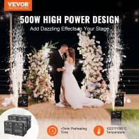 Vevor 316506 4x Spark Machine 500 Вт Піротехнічна машина Алюмінієвий сплав Контролер DMX Регульована 2-4 м Cold Spark Machine 7 хв