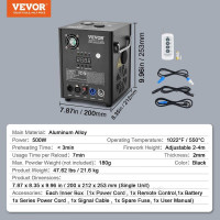 Vevor 316506 4x Spark Machine 500 Вт Піротехнічна машина Алюмінієвий сплав Контролер DMX Регульована 2-4 м Cold Spark Machine 7 хв