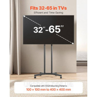 Vevor 315340 Підставка для телевізора, що вигинається, для плоских та вигнутих телевізорів 812,8-1651 мм, регульована по висоті Vevor 315340 Підставка для телевізора, що вигинається, для плоских та вигнутих телевізорів 812,8-1651 мм, регульована по висоті
