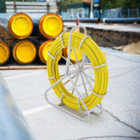 Vevor 316516 Скловолоконне кабельне колесо Ø7,9 мм x 150 м Скловолоконний стрижень в комплекті Сталева котушка Рукавички Гальмівна