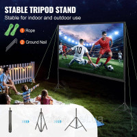 Vevor 315360 Project Beamer Casbans з підставкою 304,8 см HD 4K відкритий внутрішній екран проектора швидко складного портативного