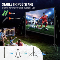 Vevor 315354 Проекційний екран з підставкою 381 см HD 4K для зовнішнього та внутрішнього проекторів, швидко складаний портативний Vevor 315354 Проекційний екран з підставкою 381 см HD 4K для зовнішнього та внутрішнього проекторів, швидко складаний портативний