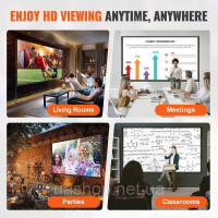 Vevor 315354 Проекційний екран з підставкою 381 см HD 4K для зовнішнього та внутрішнього проекторів, швидко складаний портативний Vevor 315354 Проекційний екран з підставкою 381 см HD 4K для зовнішнього та внутрішнього проекторів, швидко складаний портативний