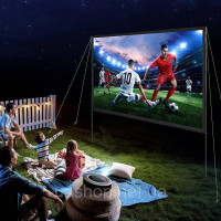 Vevor 315348 Полотно проектора Projector з підставкою 304,8 см HD 4K відкритий внутрішній екран проектора швидко складного