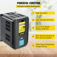 Vevor 316553 перетворювач частоти Vfd 220 В 4 кВт 5.5 Ps VFD перетворювач змінної частоти регульована швидкість багаторазовий