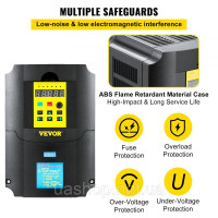Vevor 316553 перетворювач частоти Vfd 220 В 4 кВт 5.5 Ps VFD перетворювач змінної частоти регульована швидкість багаторазовий