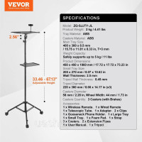 Vevor 315376 Підставка для проектора Підставка для проектора Підставка для ноутбука Регульована 795-1710 мм Vevor 315376 Підставка для проектора Підставка для проектора Підставка для ноутбука Регульована 795-1710 мм