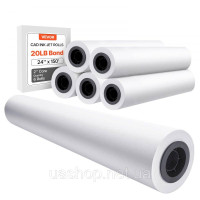 Vevor 315378 Паперовий папір з великим форматом Paper Paper 6 Rolls 45,7 м Рулон CAD Bond Wide Format